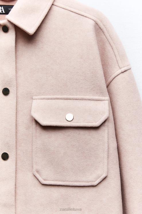 moterys Zara minkšti marškinėliai rožinis apranga 4N48813