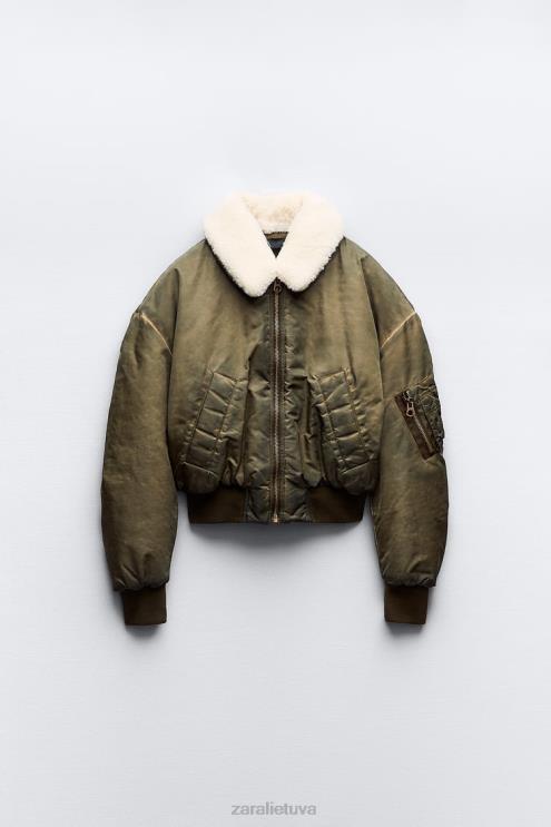 moterys Zara nelaimingo poveikio nailono bombonešis chaki apranga 4N4889