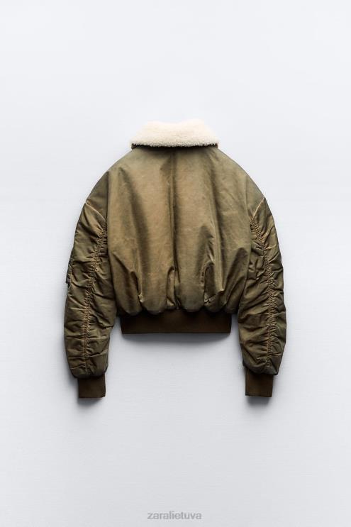 moterys Zara nelaimingo poveikio nailono bombonešis chaki apranga 4N4889