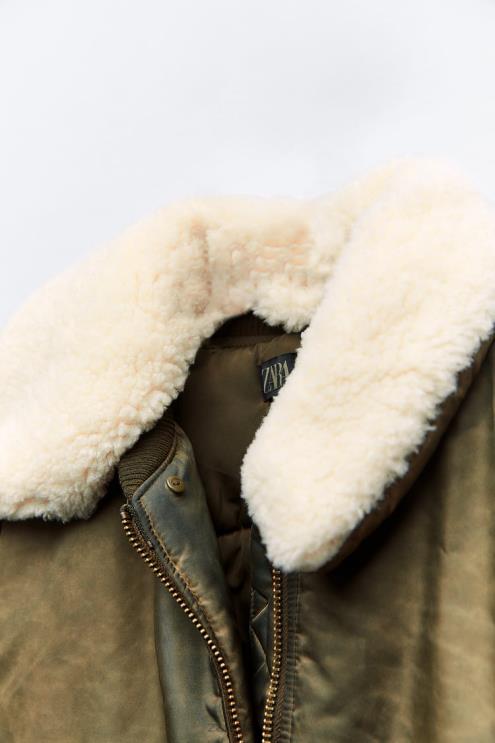 moterys Zara nelaimingo poveikio nailono bombonešis chaki apranga 4N4889