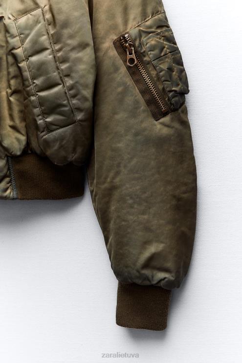 moterys Zara nelaimingo poveikio nailono bombonešis chaki apranga 4N4889