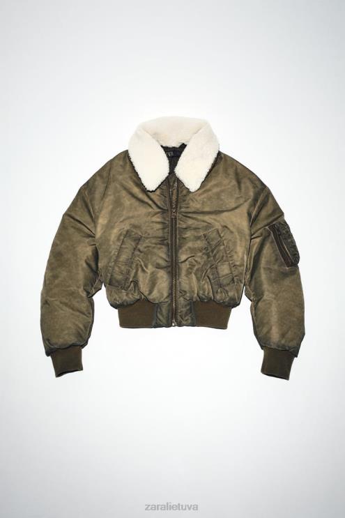 moterys Zara nelaimingo poveikio nailono bombonešis chaki apranga 4N4889