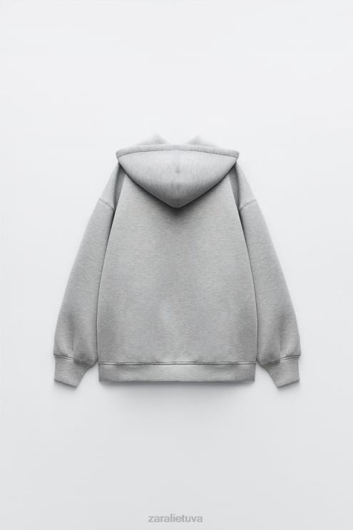 moterys Zara neopreno efekto striukė pilka apranga 4N48823