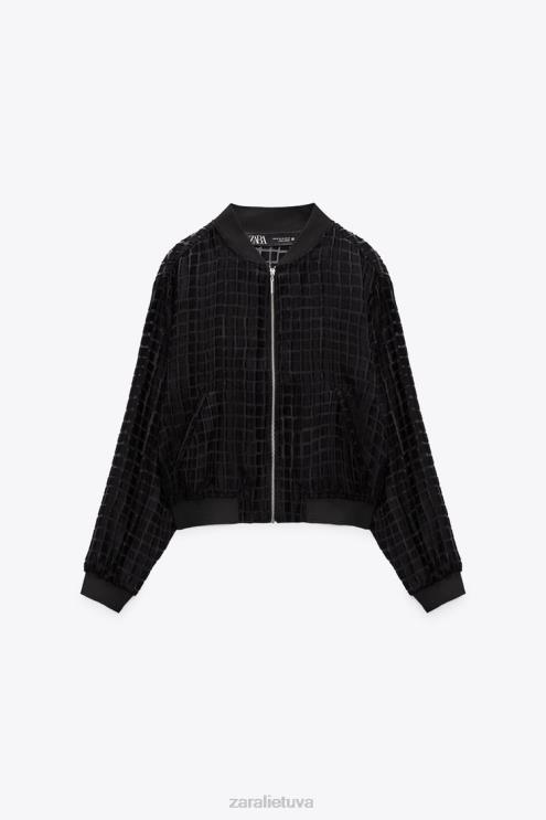 moterys Zara organzos bombonešis juodas apranga 4N48892