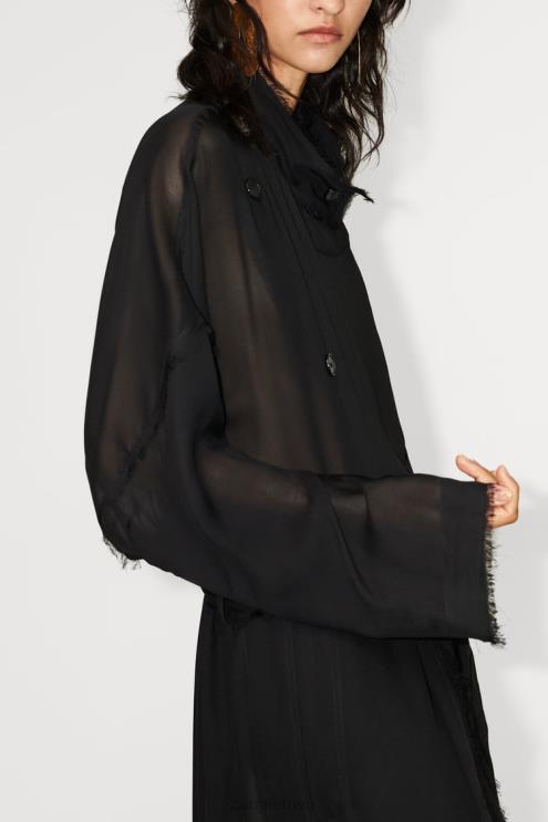 moterys Zara purus nutrintas paltas juodas apranga 4N48862