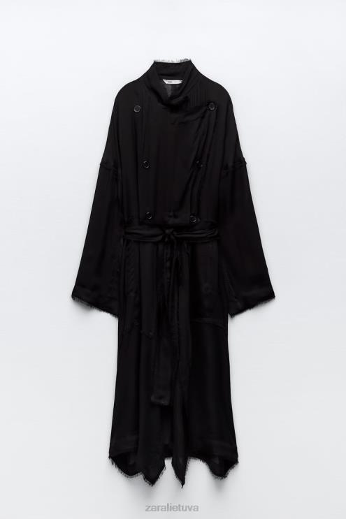 moterys Zara purus nutrintas paltas juodas apranga 4N48862