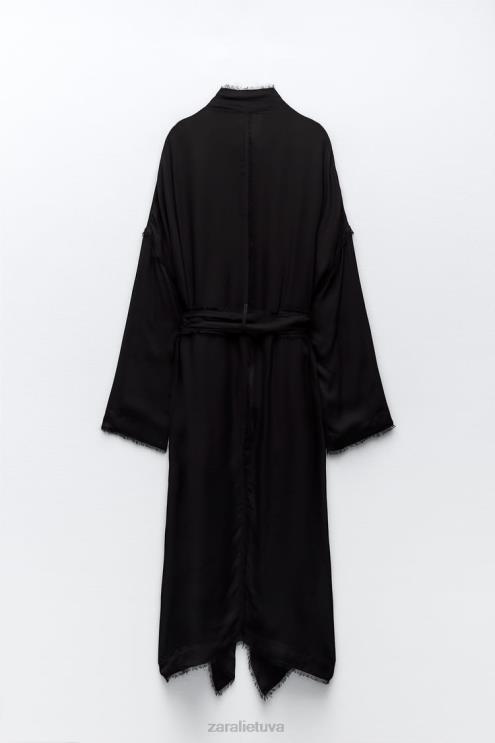 moterys Zara purus nutrintas paltas juodas apranga 4N48862