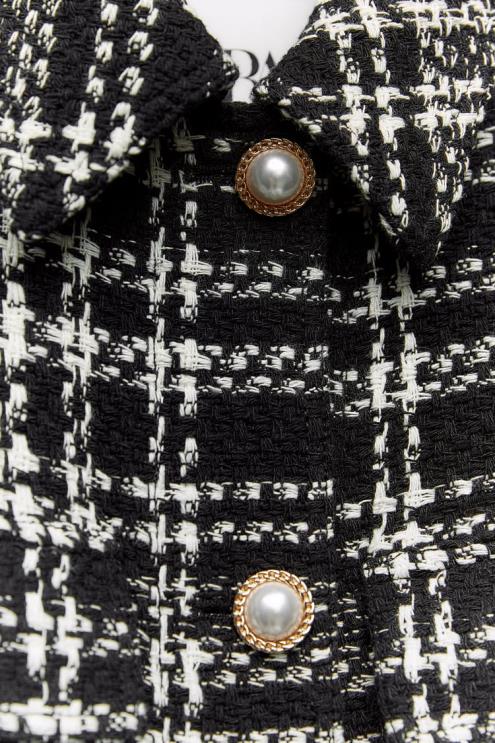 moterys Zara tekstūruoti languoti marškinėliai juoda/ekru apranga 4N4888