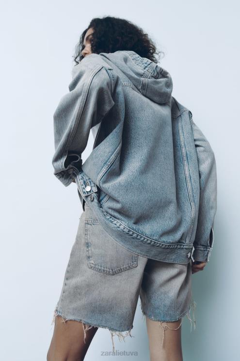 moterys Zara trf džinsinis megztinis mėlyna apranga 4N48845