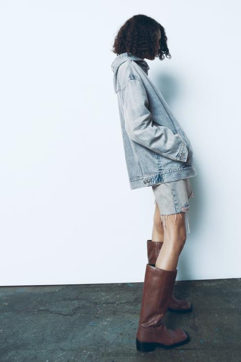 moterys Zara trf džinsinis megztinis mėlyna apranga 4N48845