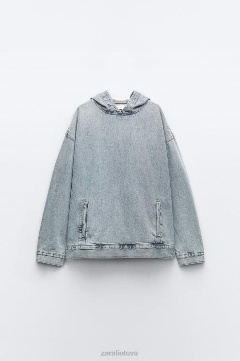 moterys Zara trf džinsinis megztinis mėlyna apranga 4N48845