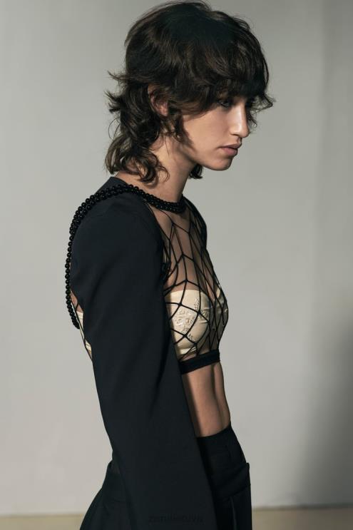 moterys Zara vamzdiniai rankų šildytuvai tamsus laivynas apranga 4N48887