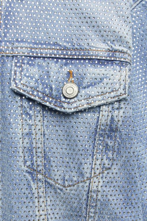 moterys Zara zw krištolinis džinsinis švarkas išblukęs mėlynas apranga 4N488126