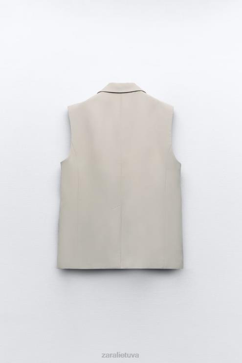 moterys Zara apvyniojama liemenė smėlis apranga 4N488187