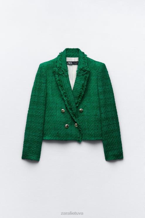 moterys Zara nutrintas dvipusis švarkas žalias apranga 4N488141