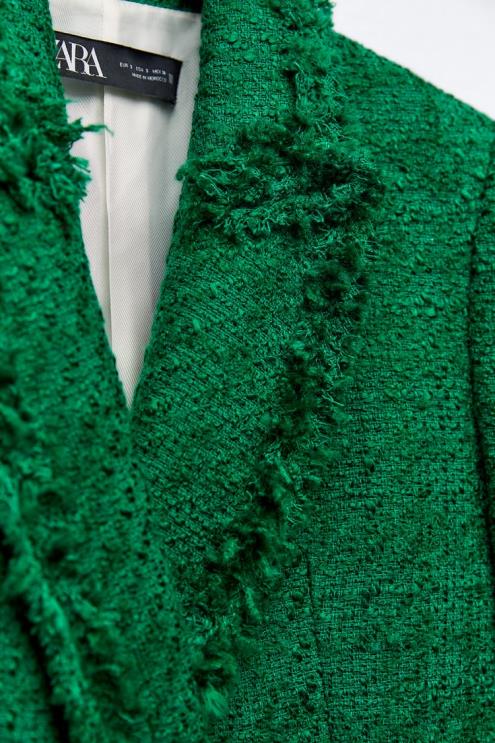 moterys Zara nutrintas dvipusis švarkas žalias apranga 4N488141