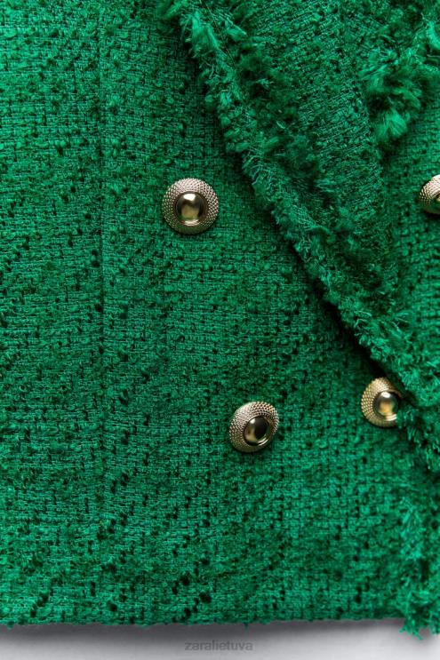 moterys Zara nutrintas dvipusis švarkas žalias apranga 4N488141