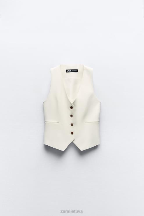 moterys Zara pasiūta liemenė ekru apranga 4N488153