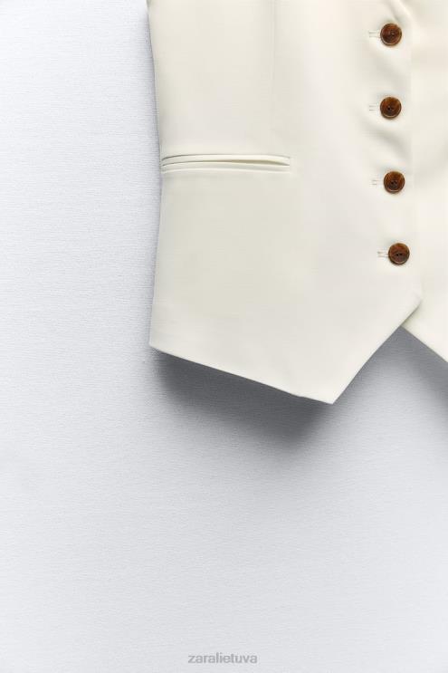 moterys Zara pasiūta liemenė ekru apranga 4N488153