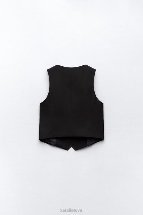 moterys Zara pasiūta liemenė juodas apranga 4N488145