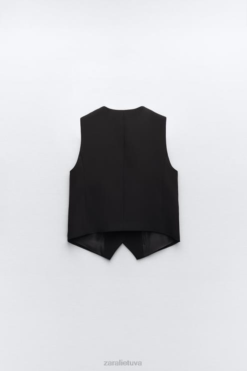 moterys Zara pasiūta liemenė juodas apranga 4N488158