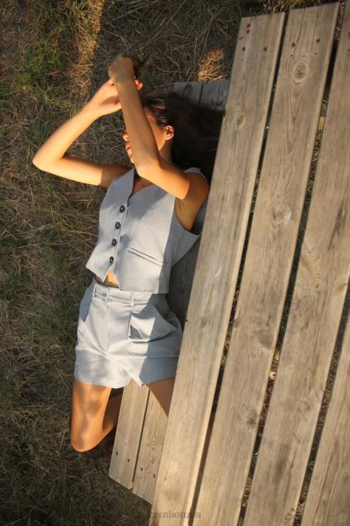 moterys Zara pasiūta liemenė pilka apranga 4N488139