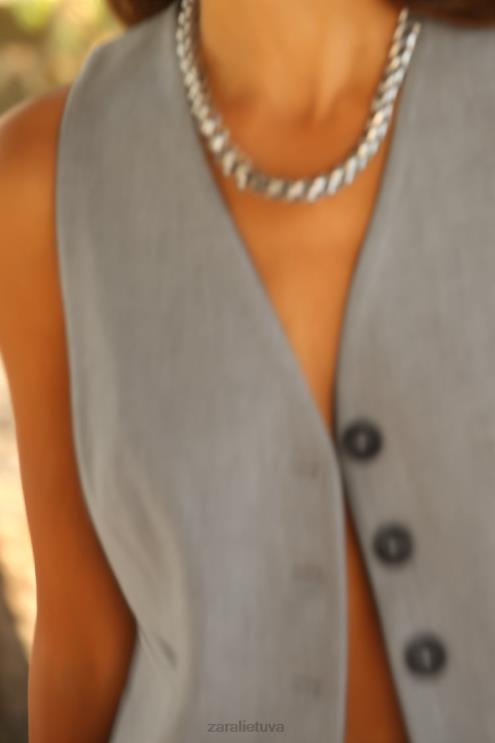 moterys Zara pasiūta liemenė pilka apranga 4N488139