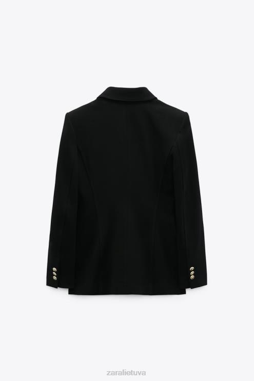 moterys Zara pasiūtas dvipusis švarkas juodas apranga 4N488151