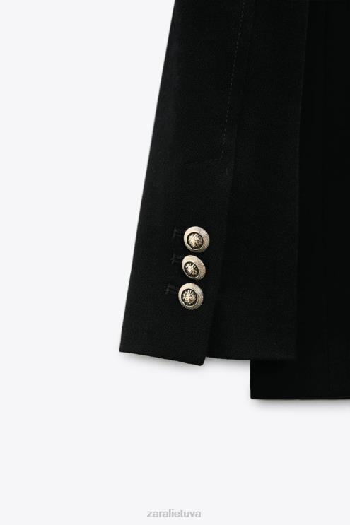 moterys Zara pasiūtas dvipusis švarkas juodas apranga 4N488151