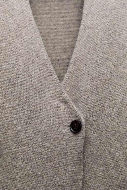 moterys Zara peplum vilnos megztas švarkas pilka apranga 4N488164