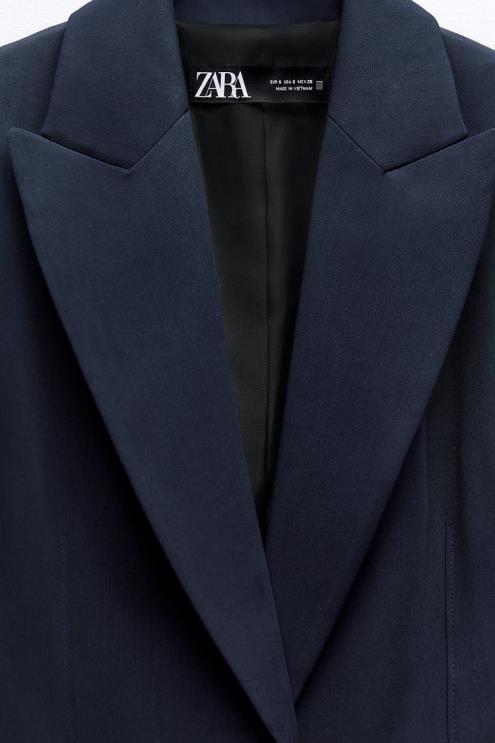 moterys Zara pritaisytas pasiūtas švarkas tamsiai mėlyna apranga 4N488146
