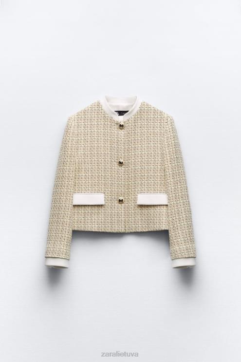 moterys Zara tekstūruotas trumpas švarkas įvairiaspalvis apranga 4N488169