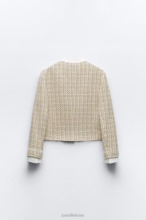 moterys Zara tekstūruotas trumpas švarkas įvairiaspalvis apranga 4N488169