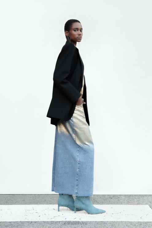 moterys Zara tiesaus kirpimo švarkas juodas apranga 4N488159