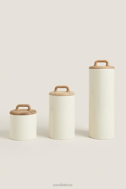 unisex Zara keramikinis ir medinis indas kremas priedai 4N4881689