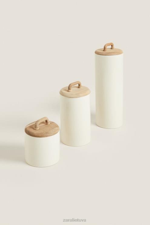 unisex Zara keramikinis ir medinis indas kremas priedai 4N4881689