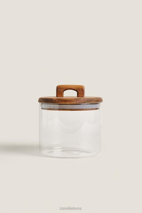 unisex Zara mažas platus stiklainis šviesiai smėlio spalvos priedai 4N4881688