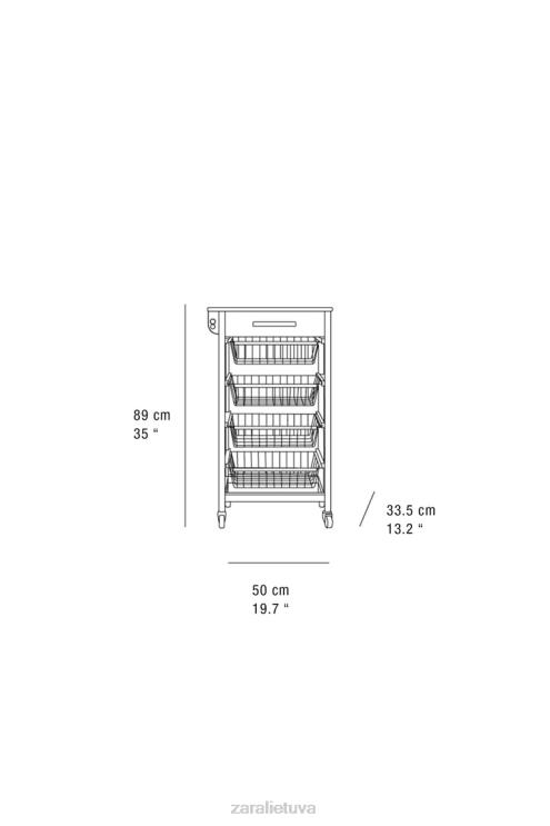 unisex Zara mediniai ir metaliniai laikymo baldai su ratukais šviesiai smėlio spalvos priedai 4N4881680