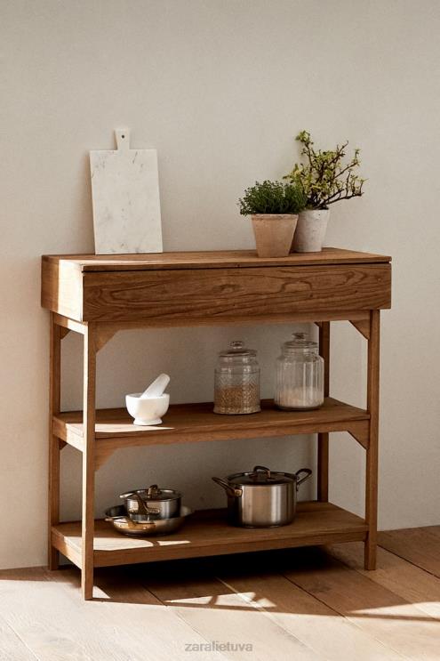 unisex Zara medinis sandėliukas šviesiai smėlio spalvos priedai 4N4881682