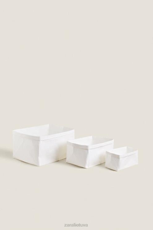 unisex Zara popieriaus dizaino organizatoriaus krepšelis baltas priedai 4N4881696