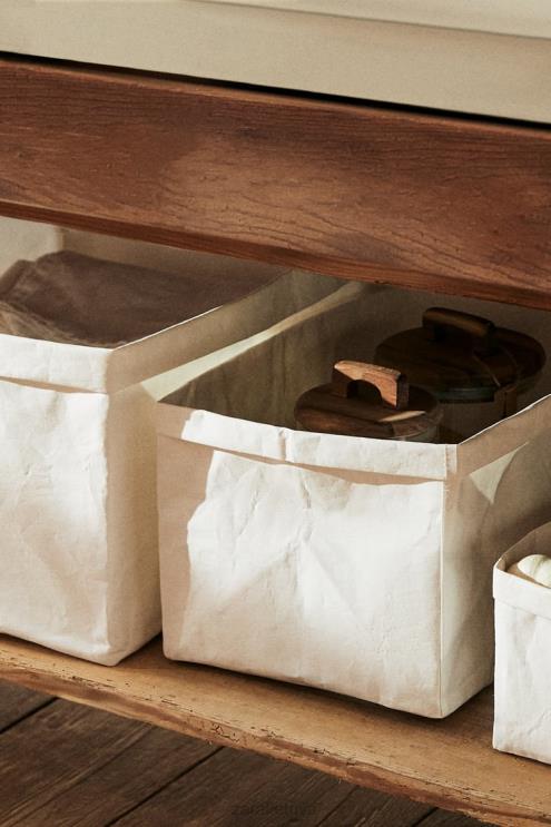 unisex Zara popieriaus dizaino organizatoriaus krepšelis baltas priedai 4N4881696