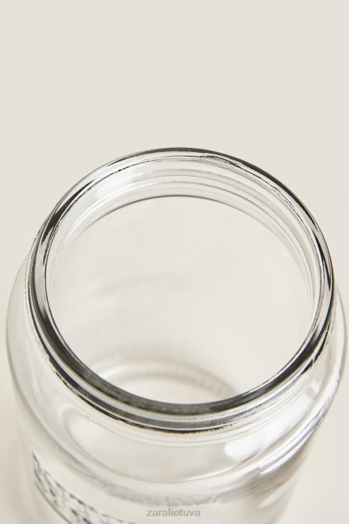 unisex Zara užsukamas stiklinis indas šviesiai smėlio spalvos priedai 4N4881684