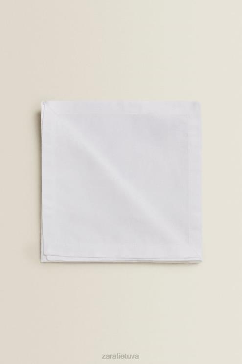 unisex Zara Gėlėta žakardo servetėlė (2 vnt.) baltas priedai 4N4881679