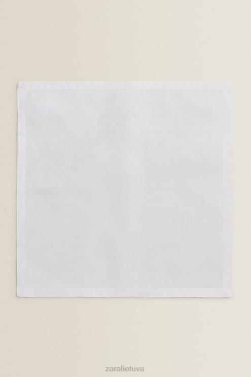 unisex Zara Gėlėta žakardo servetėlė (2 vnt.) baltas priedai 4N4881679