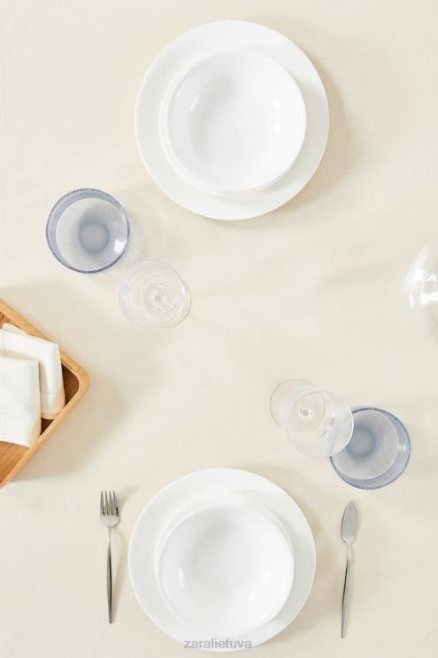 unisex Zara dažytų siūlų dryžuota staltiesė mėlyna priedai 4N4881674