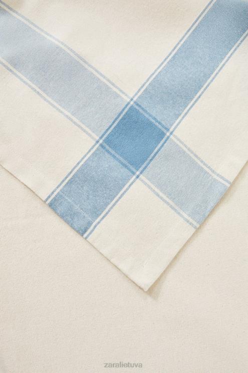 unisex Zara dažytų siūlų dryžuota staltiesė mėlyna priedai 4N4881674