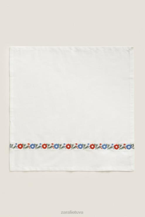 unisex Zara siuvinėtos medvilninės servetėlės ​​(2 vnt.) baltas priedai 4N4881663