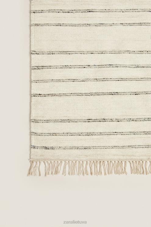 unisex Zara dryžuotas vilnos kilimas pilka priedai 4N4881637