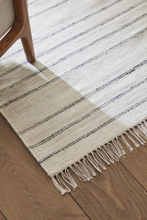 unisex Zara dryžuotas vilnos kilimas pilka priedai 4N4881637
