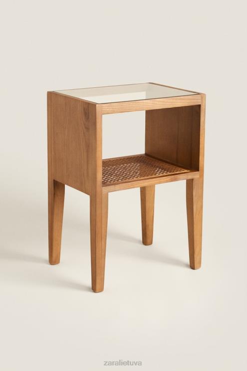 unisex Zara medinis naktinis staliukas rudas priedai 4N4881630